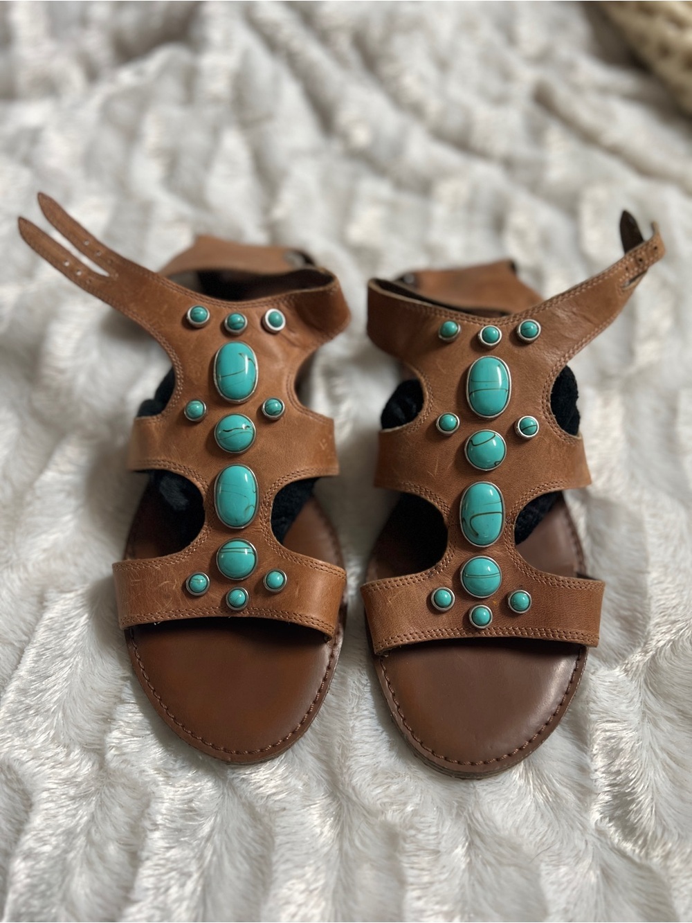American Eagle leather western sandals EUC size 10